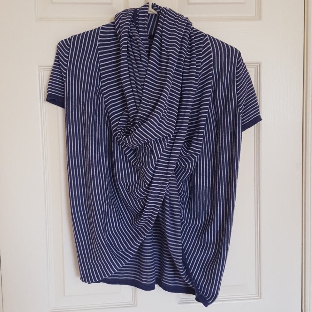 Jacob Short Sleeve Striped Cardigan Top.